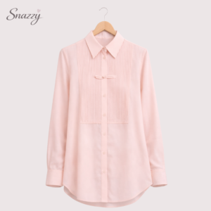 Pink pleated front shirt