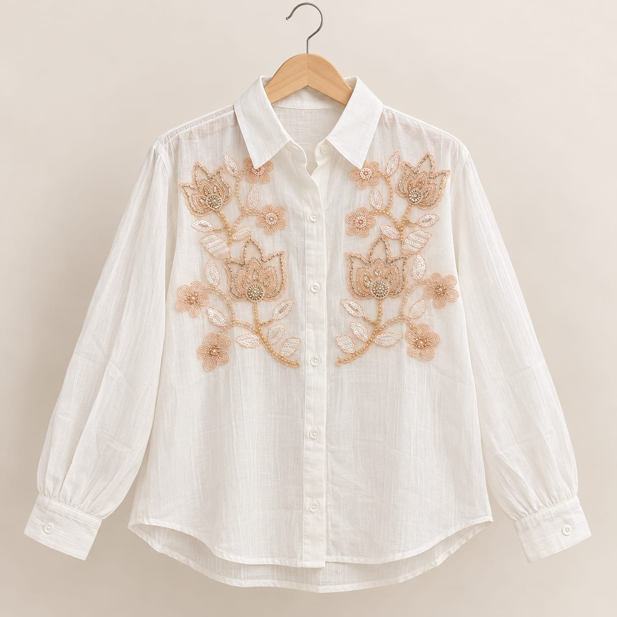 White Floral Embroidered White Floral Embroidered