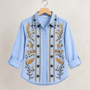 Home Azure Embroidered