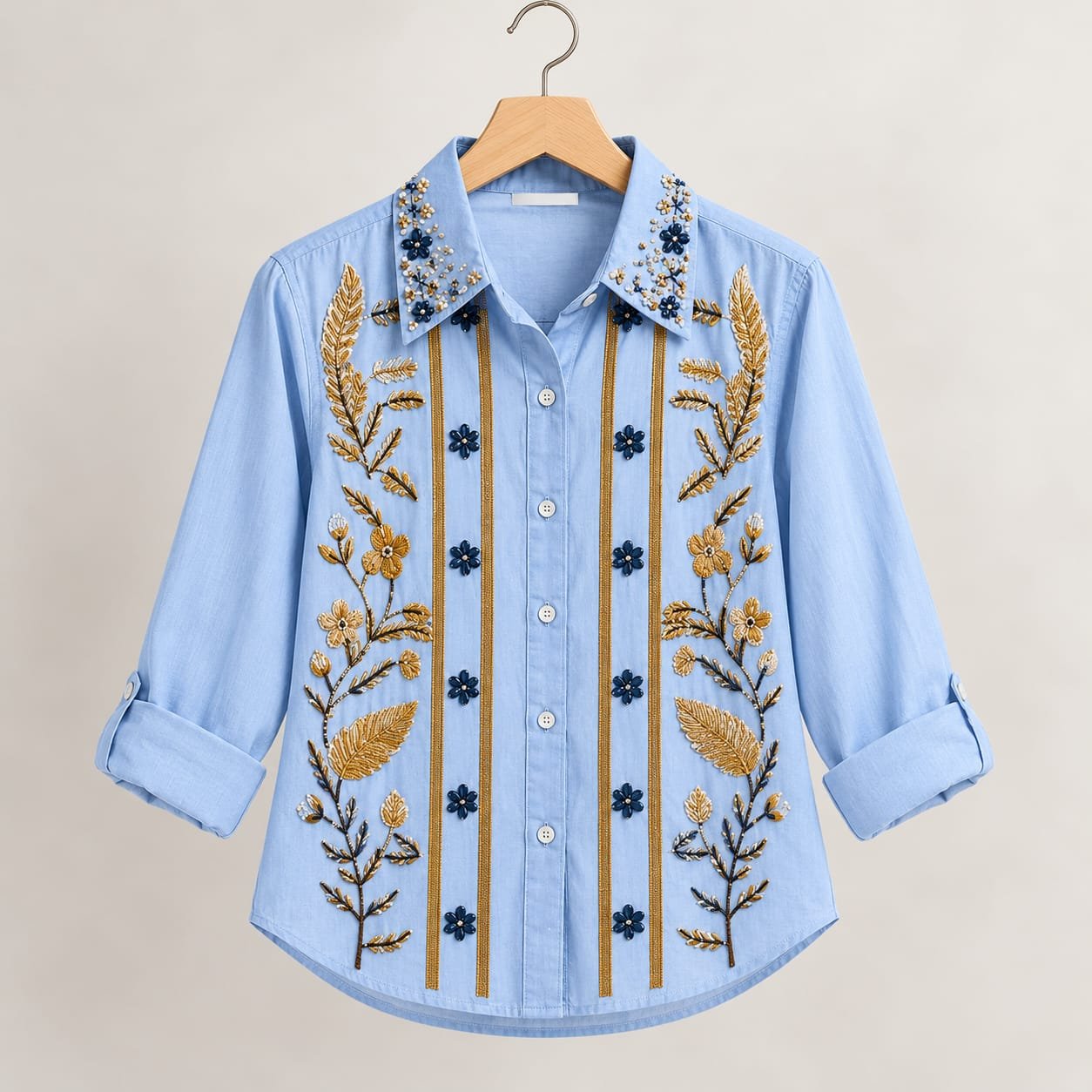 Azure Embroidered Azure Embroidered